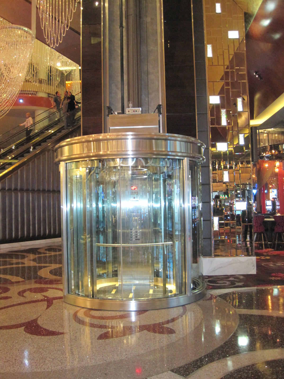 Cosmopolitan Casino-Las Vegas-Round, Glass Cab Elevator-Cantilever Roped Hydraulic Elevator, 3,500 lb Capacity- 2